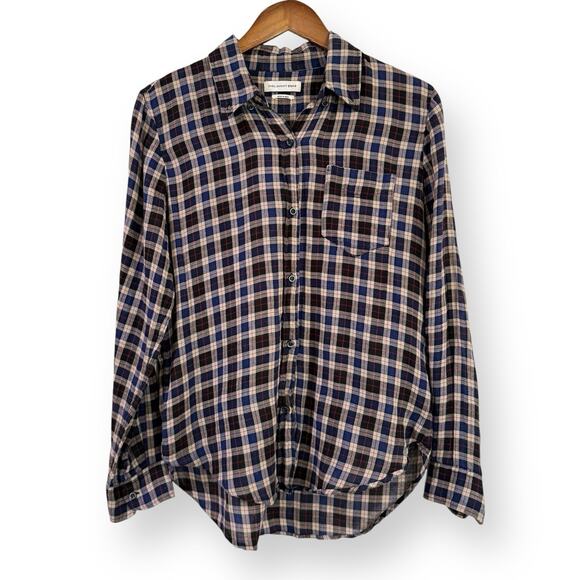 ISABEL MARANT ETOILE Flannel Long Sleeve Plaid Shirt Size 40 / US 8 - Picture 1 of 9
